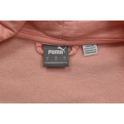 Puma Women's Pink Full Zip Cotton Sweater Jacket Size L Long