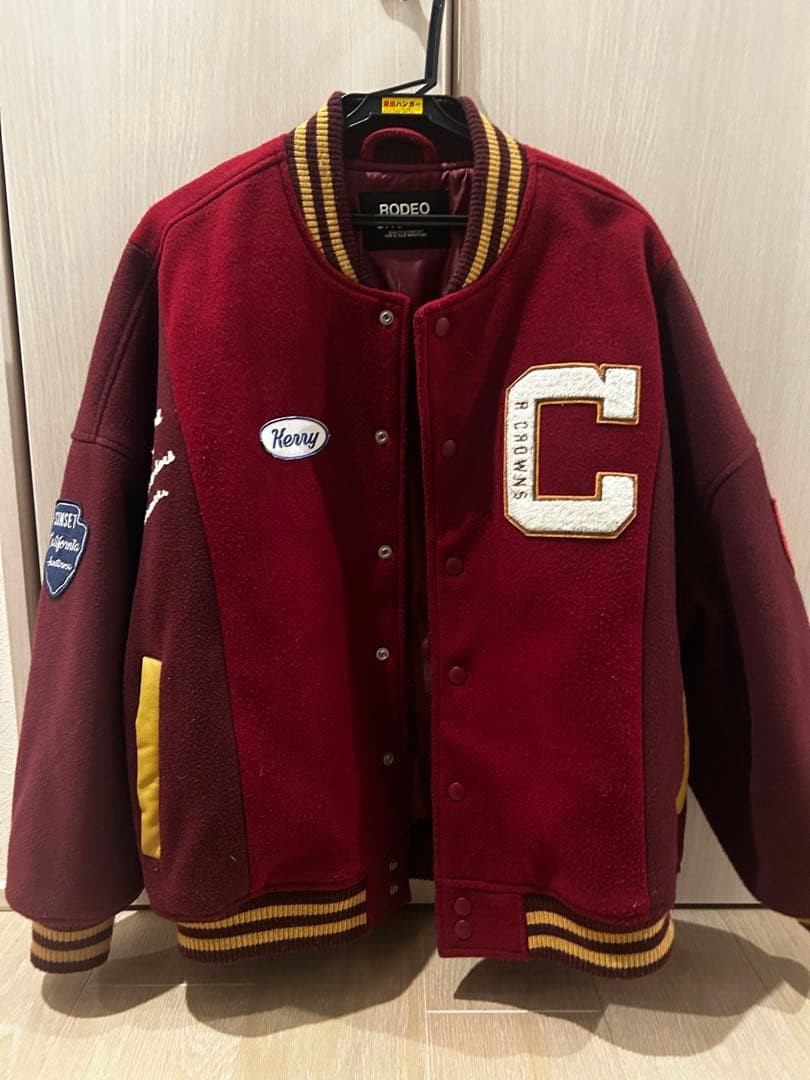 RODEO CROWNS Red Stadium Jacket Free Size No Damage