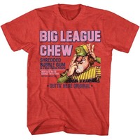Big League Chew T-Shirt Herren Crew Neck Kurzarm Red Heather Melange Preshrunk