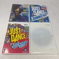 Lot of 3 Nintendo Wii Games Just Dance Summer Party Disney Party Zumba Fitness 2
