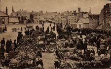 Postcard Athlone Ireland, Market Square with Wagon, Crowds,... - 4697994