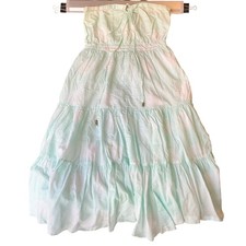 Gap Women Midi Dress size 12 White & Green A-line Halter Neck Lovely Summer 