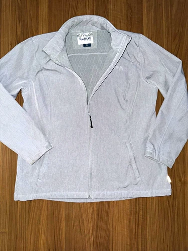 Magellan Outdoors women’s 2XL Gray Softshell Full Zip Jacket Stand-Up Collar - product listing photo