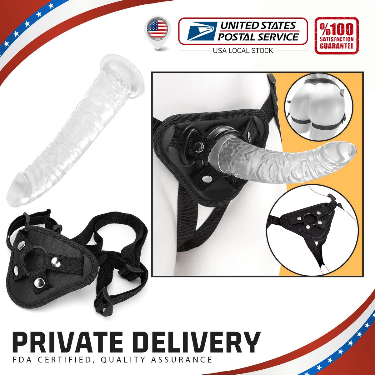 Realistic Dildo Strap-On Harness Suction Cup Cock Dick Anal Sex Toys for  Women