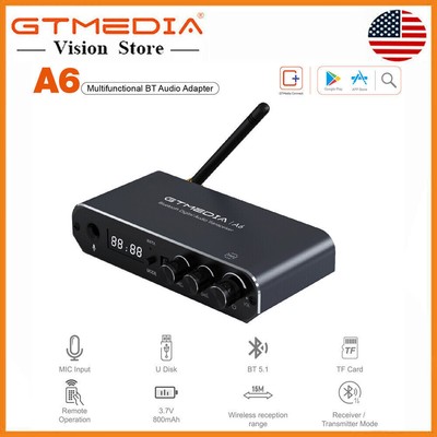 Bluetooth v5.1 Music Receiver COAXIAL OPTICAL AUX Bass Hi-Fi Audio Adapter w/APP