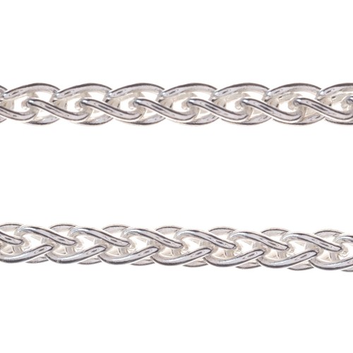 Sterling Silver Chain Necklace Spiga Twist Wheat Stamped 925 - All sizes - Picture 33 of 38