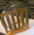 Vintage 1995 Coca-Cola Logo Pebbled Green Glass Round 13" Serving Tray