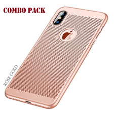 Breathable Case & Premium Tempered Glass Screen Protector For Apple iPhone X/ XS