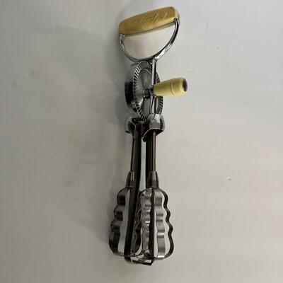 Vintage Flint Ecko Stainless Steel Deluxe Handheld Mixer - USED