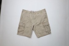 Vintage Y2K Eddie Bauer Mens Size 40 Faded Heavyweight Cargo Shorts Beige Cotton