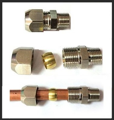 Compression 5/32'' 4mm Tubing OD x 1/4'' BSPP BSP Male Pipe Brass Fitting   P-DSE3