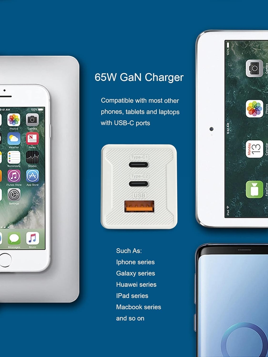 2-Power Caricatore Da Parete PD 65W GaN 2 X USB-C - Foto 4