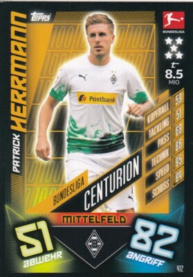 Match Attax Action 19/20 2019 20202 - 412 Patrick Herrmann Bundesliga Centurion