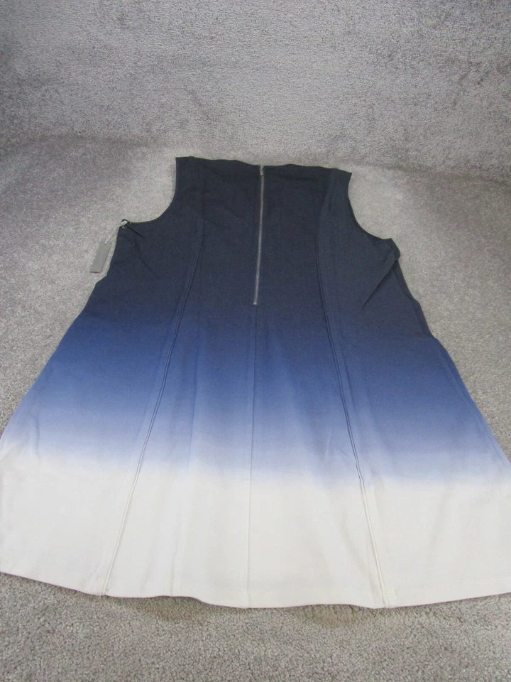 Vestido Tart Shift para mujer 3X cuello en V azul cremallera trasera sin mangas NUEVO Foto 3 de 4