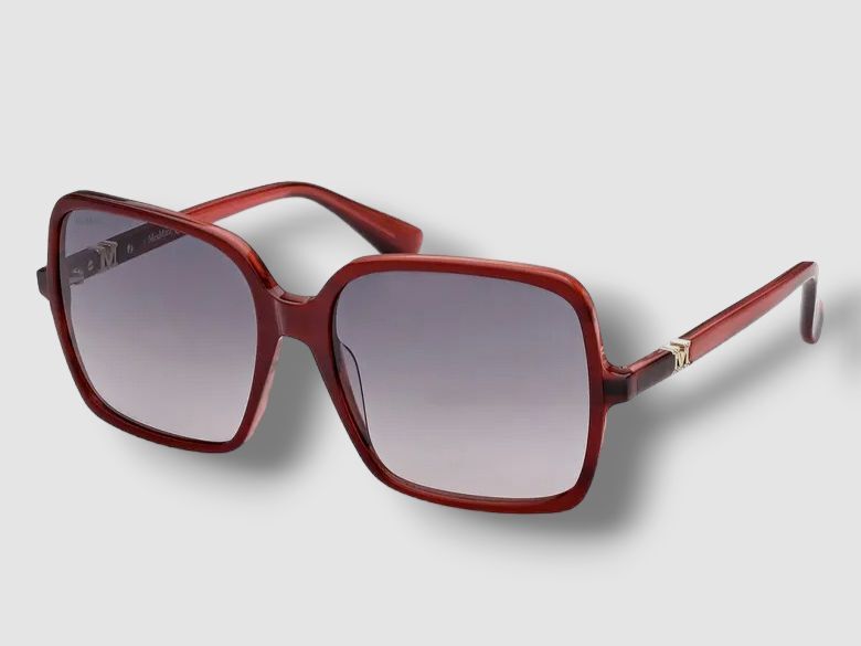 $225 Max Mara Women's Red Gradient Square Sunglasses Shades