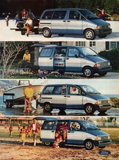 Ford Aerostar Four Seasons Minivan Time Lapse Car 1987 Vintage Auto Print Ad