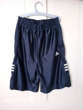 VGC Adidas Kid's sz M Navy Blue and White Gym Shorts 1-17