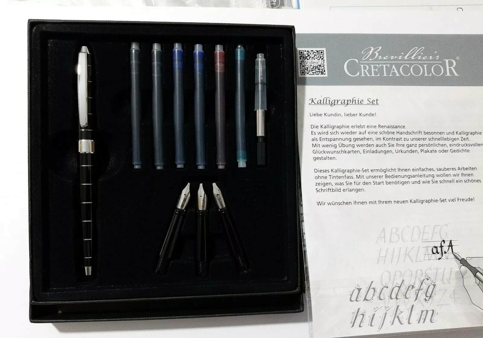 Cretacolor Calligraphy Set With11 PIECES 6x Ink Cartridges and 3x Nib Sizes eBay
