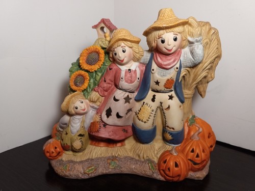 Parche de calabaza Espantapájaros Estatuilla Portavelas Otoño Partylite # P7323 - Imagen 4 de 24
