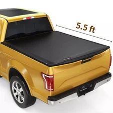 5.5ft 66" Bed Soft Roll Up Tonneau Cover for 2015-2024 Ford F150 F-150 Truck Top