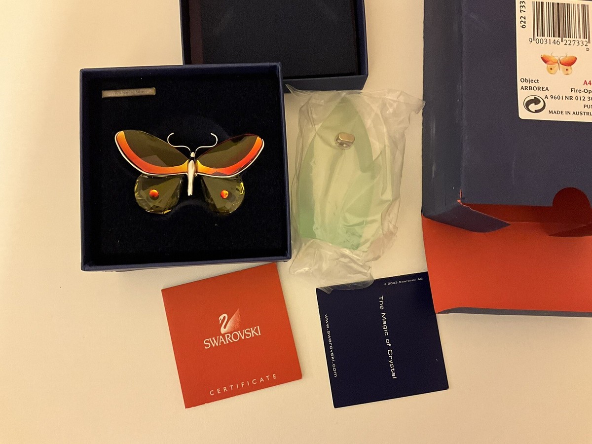 SWAROVSKI Paradise Butterfly Arborea Fire Opal #622733 W/Display