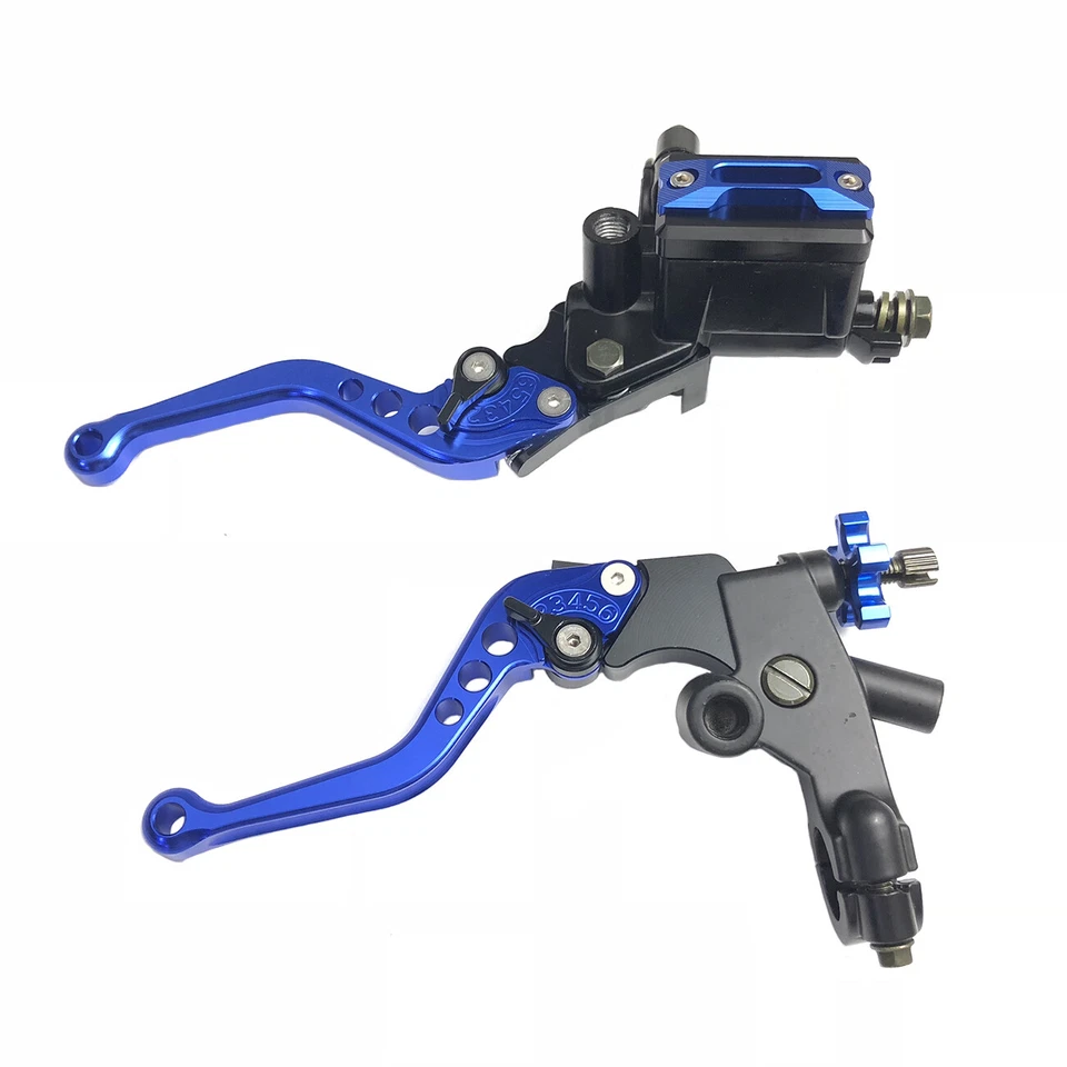 Juego de palancas embrague cilindro maestro freno CNC azul universal motocicleta 7/8" 22 mm Foto 2 de 4