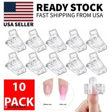 10 PCS Nail Tips Clip Quick Building Poly Builder Gel DIY Extension Clamp Clips
