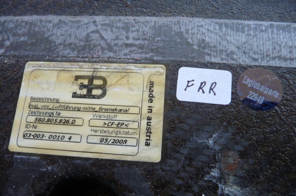 2008 Bugatti Veyron 16:4 Rear Lower Shield Carbon Fiber Cover 5B0805826D OEM