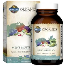 Organic Multivitamin for Men 40 Plus Vegan Prostate Heart Vision Support 120 Ct