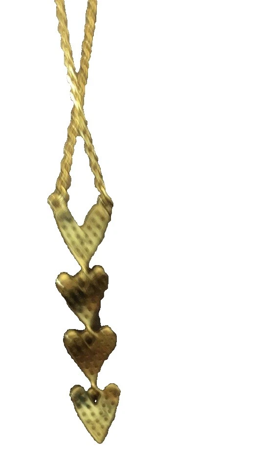 Rachel Zoe 925 Silver & Cubic Zirconia 4 Tier Hearts Necklace Sparkles Gold 16”+ - Image 4 of 4