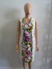 Carolina Herrera Multi-colored Floral Textured Cotton Sleeveless Dress, US 8
