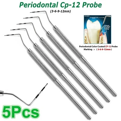 INSTUMAX® Perio CP-12 Probes 3-6-9-12m Single End Dental Diagnostic Examination Probe 5Pcs