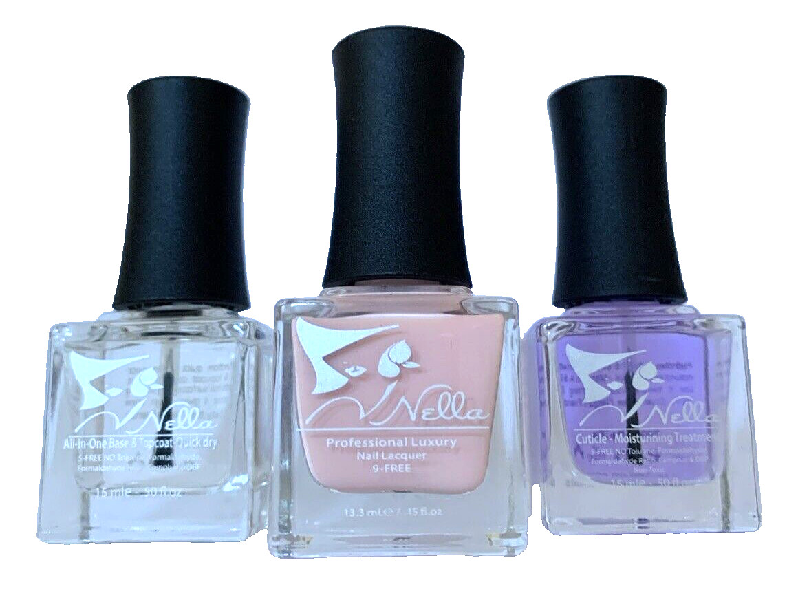 Healthier Nail Polish by NELLA + All-In-One, Base & Topcoat & Cuticle Treatment