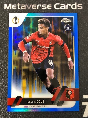 2022-23 Topps Chrome UCC Desire Doue RC Rookie Blue Gold Seismic /75