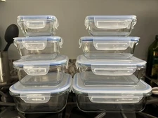 8 Pack Glass Meal Prep Container with Lids Snapware Lunch Containers for Food