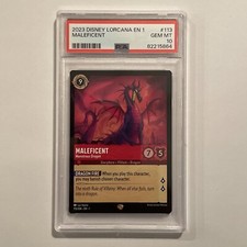 2023 Disney Lorcana Maleficent Monstrous Dragon Legendary 113 PSA 10 Non Foil