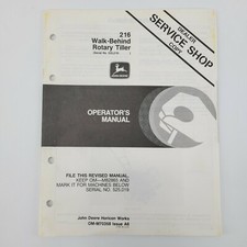 OEM John Deere 216 Walk-Behind Rotary Tiller Owner Operator's Dealer Manual
