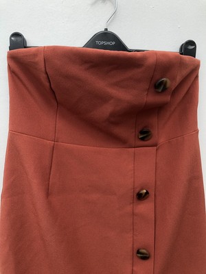 burnt orange geo print satin maxi dress