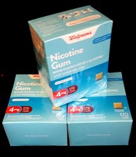 510 PCS WALGREENS NICOTINE GUM-4MG ORIGINAL-170 PC-3 BIG BOX 4 MG Fresh Lot 2027