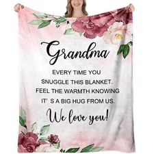 Grandma Blanket 60"x50" Birthday Gift from Grandkids Mother  s Day Soft Throw