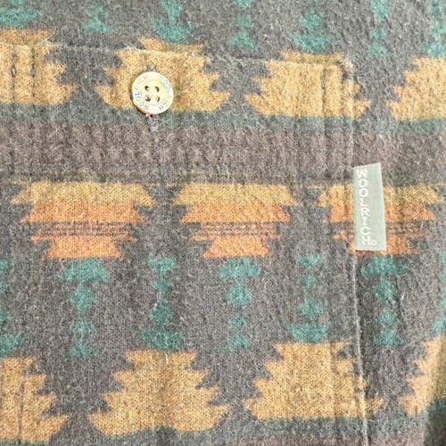 Vintage Woolrich Shirt Mens Extra Large Brown Chamois Button Down Aztec 90s - Picture 4 of 10