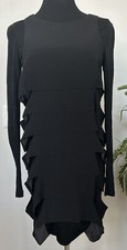 ALICE & OLIVIA Cage Layered Bandage Black 100% Wool Dress Sz L
