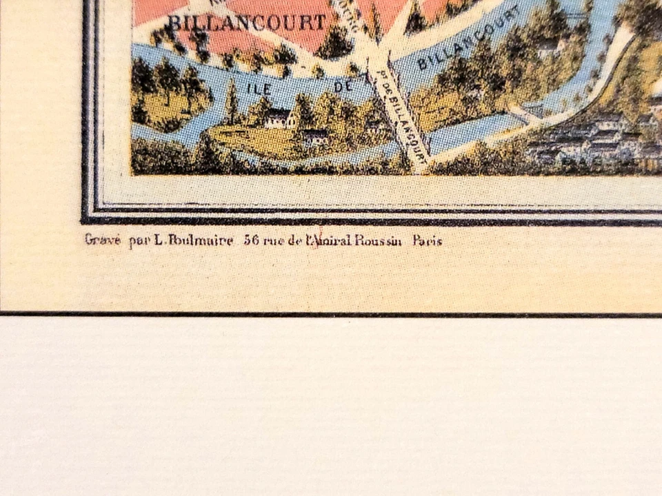 Nuevo mapa monumental de París alrededor de 1915 mate y enmarcado 17x15 Foto 2 de 4