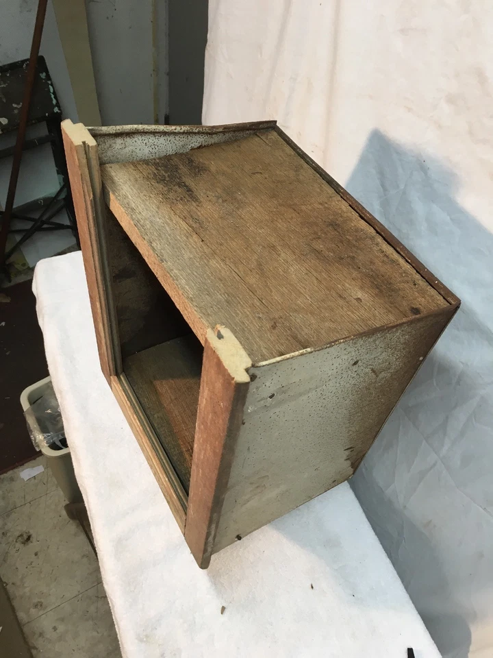 Primitve Kitchen Metal Cabinet Shelf Flour Bin  Country Cottage Decor - Image 3 of 4