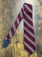 Brooks Brothers Red Navy  Gold Diagonal Striped Tie 100 Silk Men's Necktie 58"