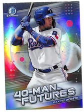 2021 Bowman Chrome Maximo Acosta 40 Man Futures insert card Rangers