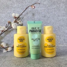 NEW Isle of Paradise Travel Bundle - Body Cleanser, Moisturizer, Self Tan Butter
