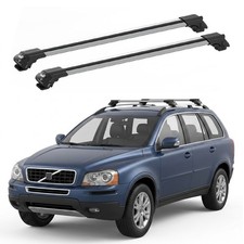 For Volvo Xc90 2003 To 2015 Lockable Roof Rack Cross Bar Rails 2 Pcs Alu Gray For Volvo Xc90 2003 To 2015 Lockable Roof Rack Cross Bar Rails 2 Pcs Alu Gray