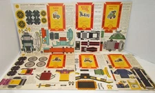 6 1940's French Shell Gasoline Premiums: Old Time Autos Cardboard Punch Outs