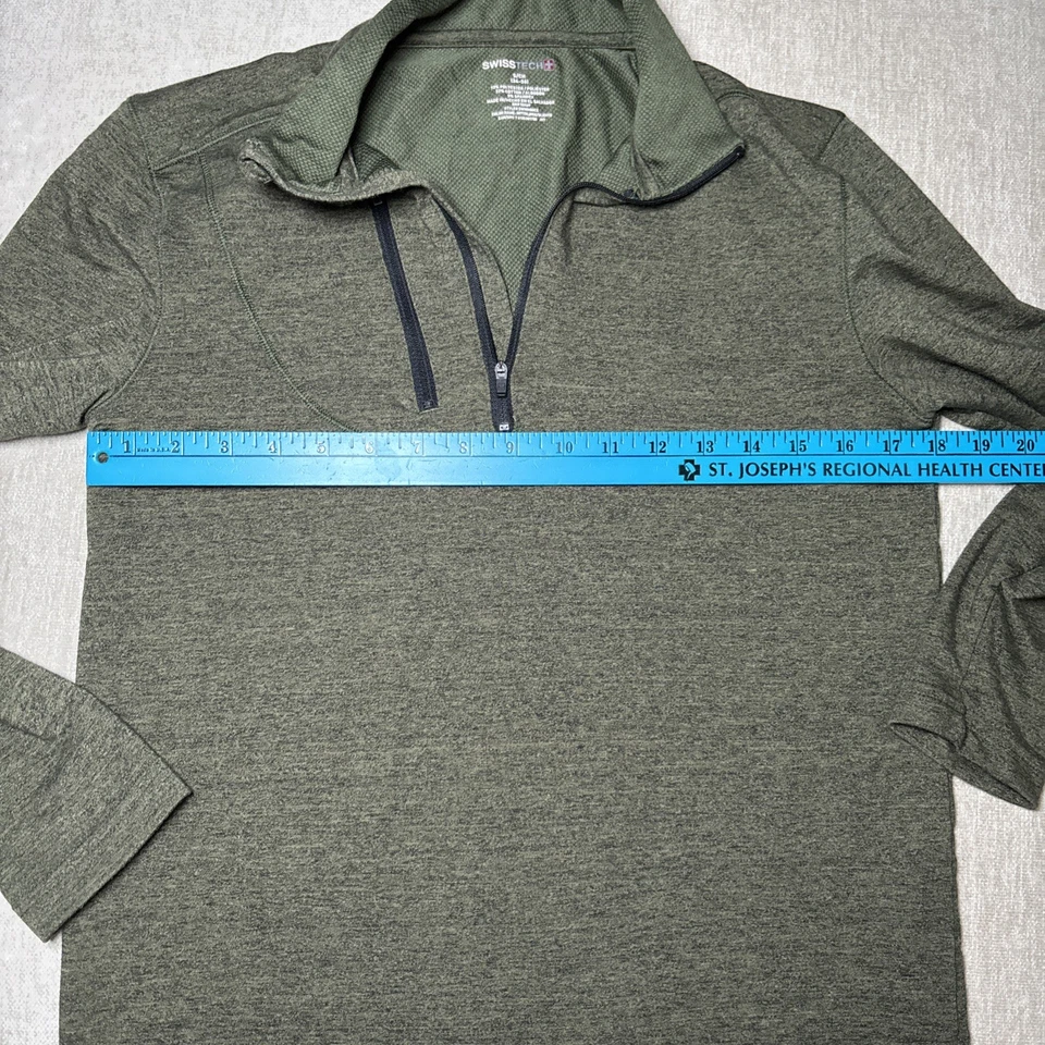 SwissTech Suéter Para Hombres Pequeño Verde Pullover Sudadera Cuarto Cremallera Foto 2 de 4